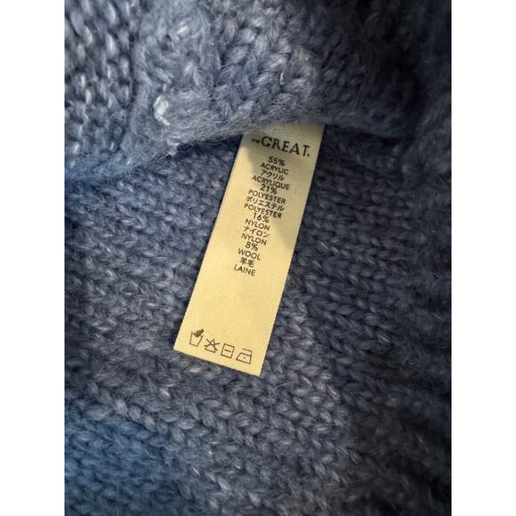 THE GREAT shrunken hearth cardigan sweater - saltwater blue Size 0 $395 - Picture 6 of 6